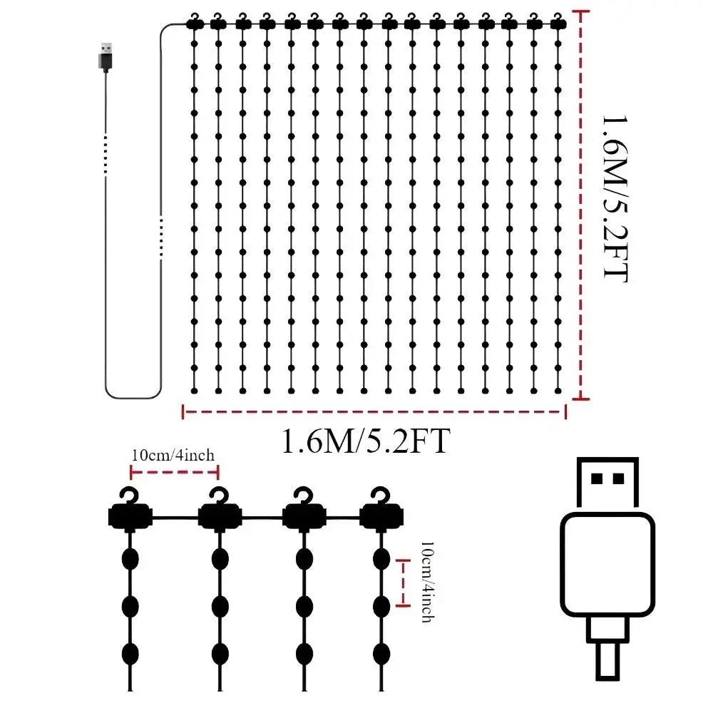 LED curtain outdoor Christmas display